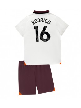 Billige Manchester City Rodri Hernandez #16 Bortedraktsett Barn 2023-24 Kortermet (+ Korte bukser)